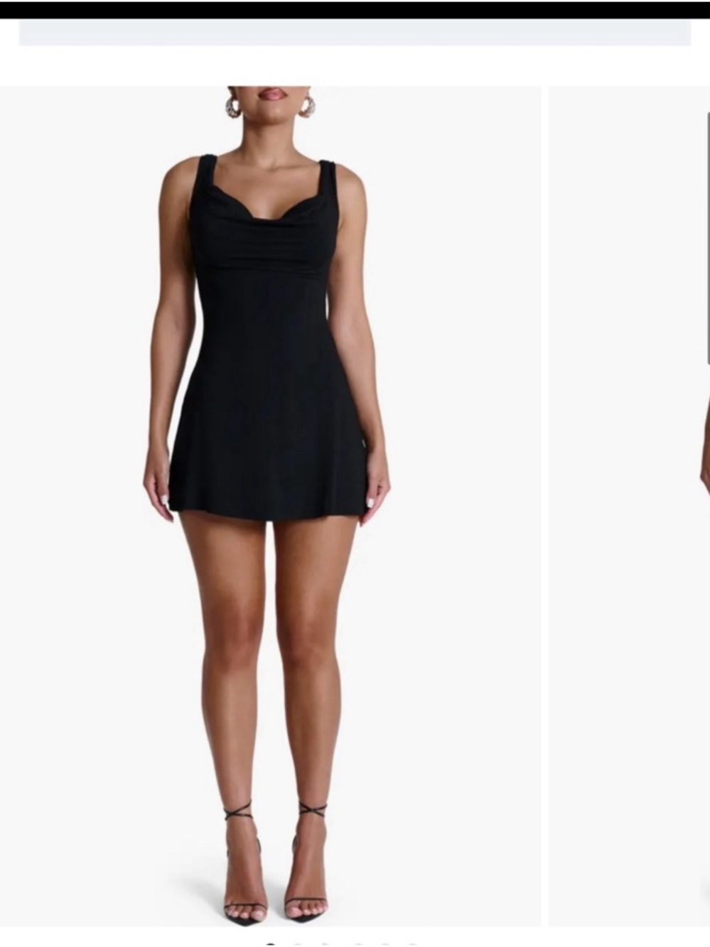naked wardrobe Black Sleeveless Cowl Neck Mini Dress